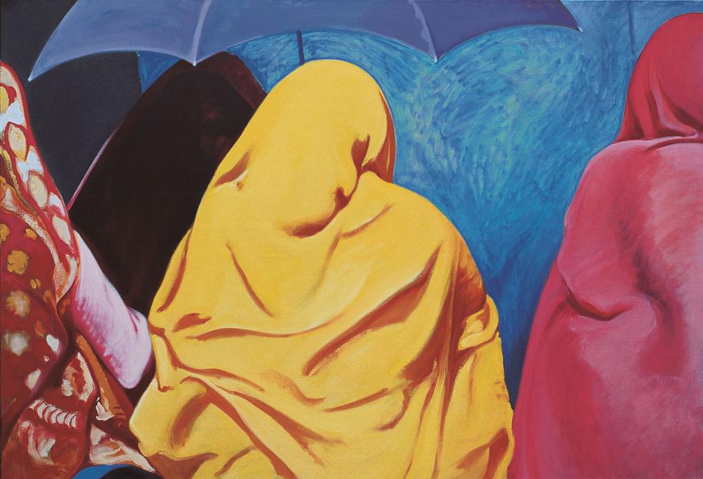 Frauen unter dem Sonnenschirm