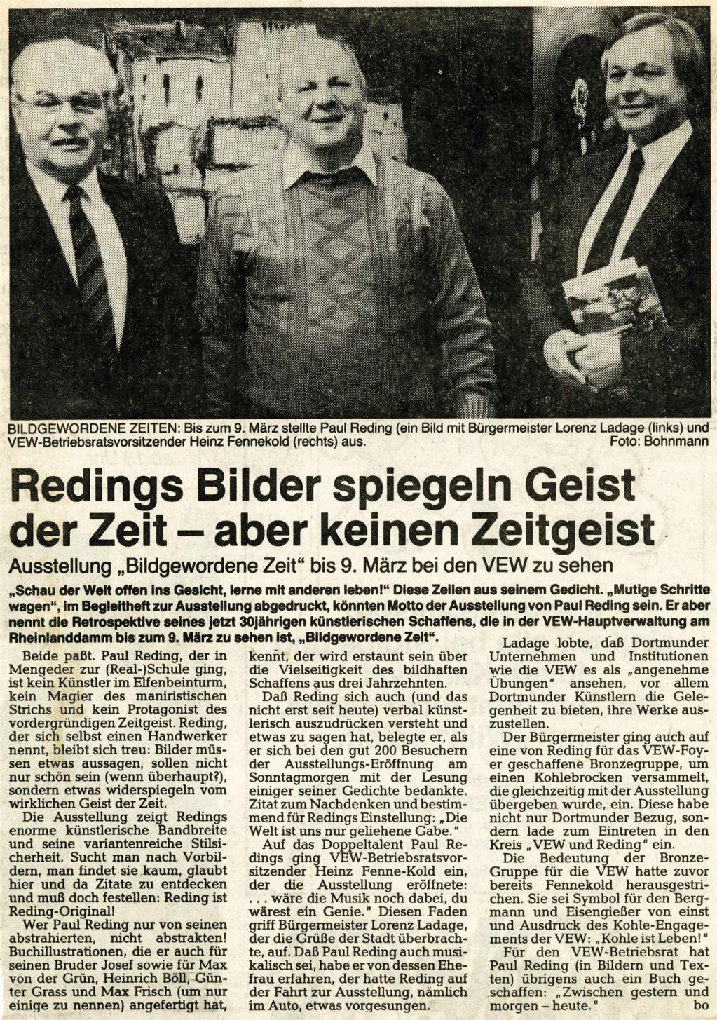 Ausstellung bei der VEW AG, Dortmund, Februar 1990